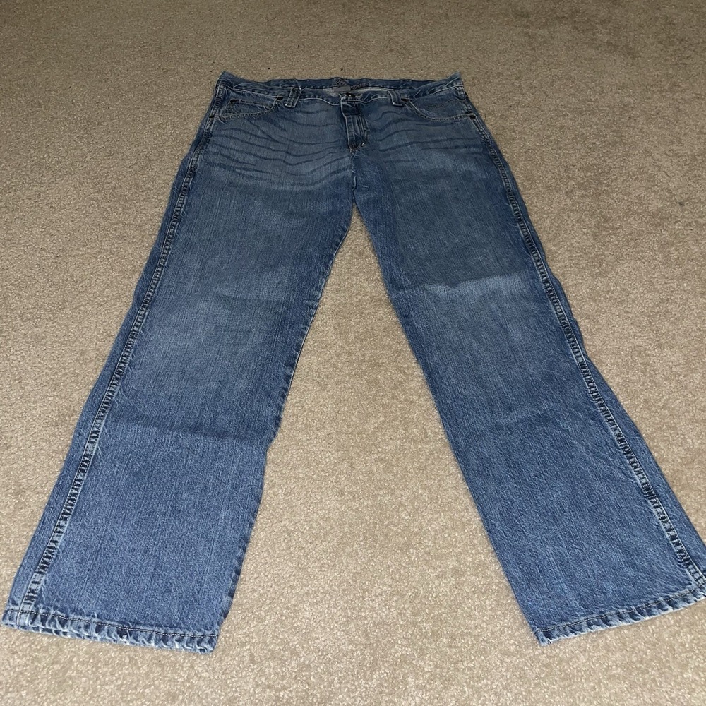 Wrangler Mens Straight Leg Jeans Medium Wash Blue Denim WRT30AT 38x34